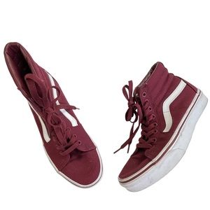 Vans Port Royal (Wine) Sk8-Hi Canvas Hi Top Sneakers 721356 Womens US Size 8